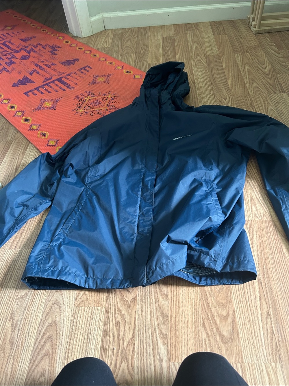 Columbia Dark Blue Hooded Rain Shell
